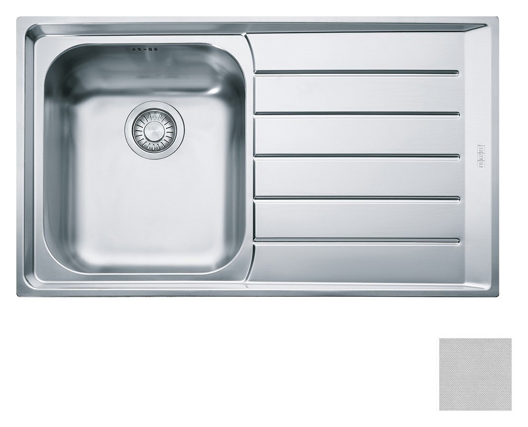 Franke NET 611 Neptune Lavello 1 vasca incasso 86 x 51 con gocciolatoio destro - microdekor - 101.0040.739
