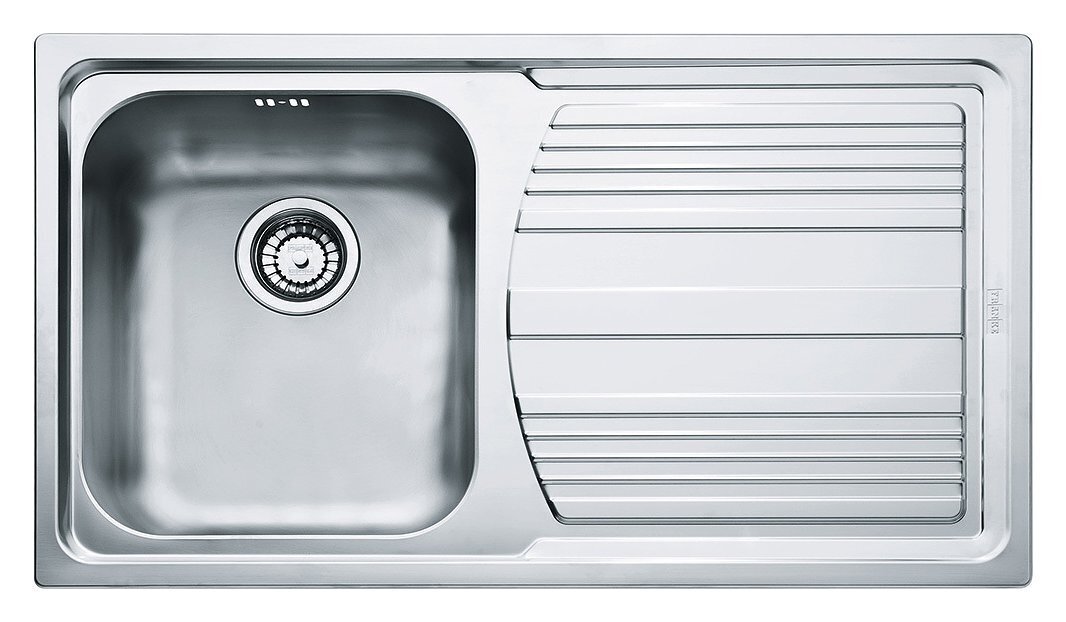 Franke LLX 611-L Logica Line Lavello 1 vasca incasso 86 x 50 con gocciolatoio destro - inox satinato - 101.0085.775