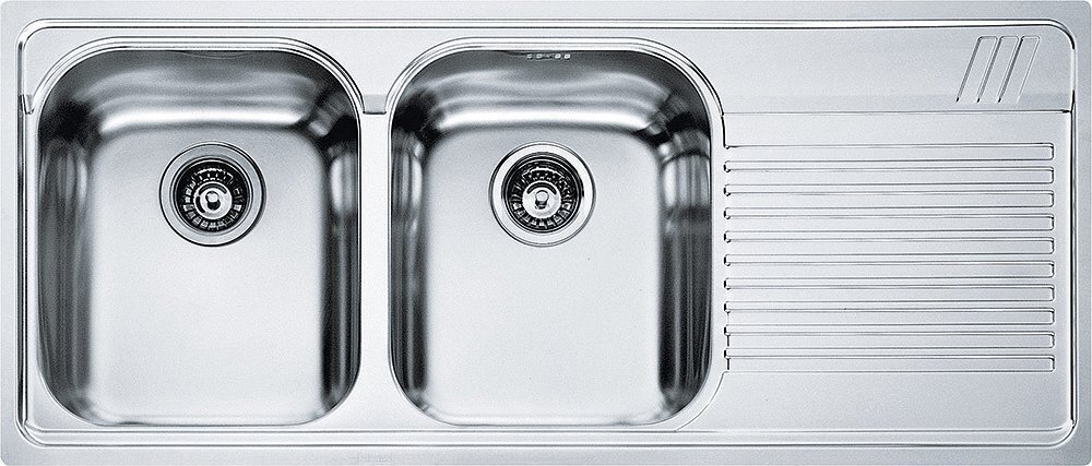Franke AMX 621 Armonia Lavello 2 vasche incasso 116 x 50 con gocciolatoio destro - inox satinato - 101.0022.381