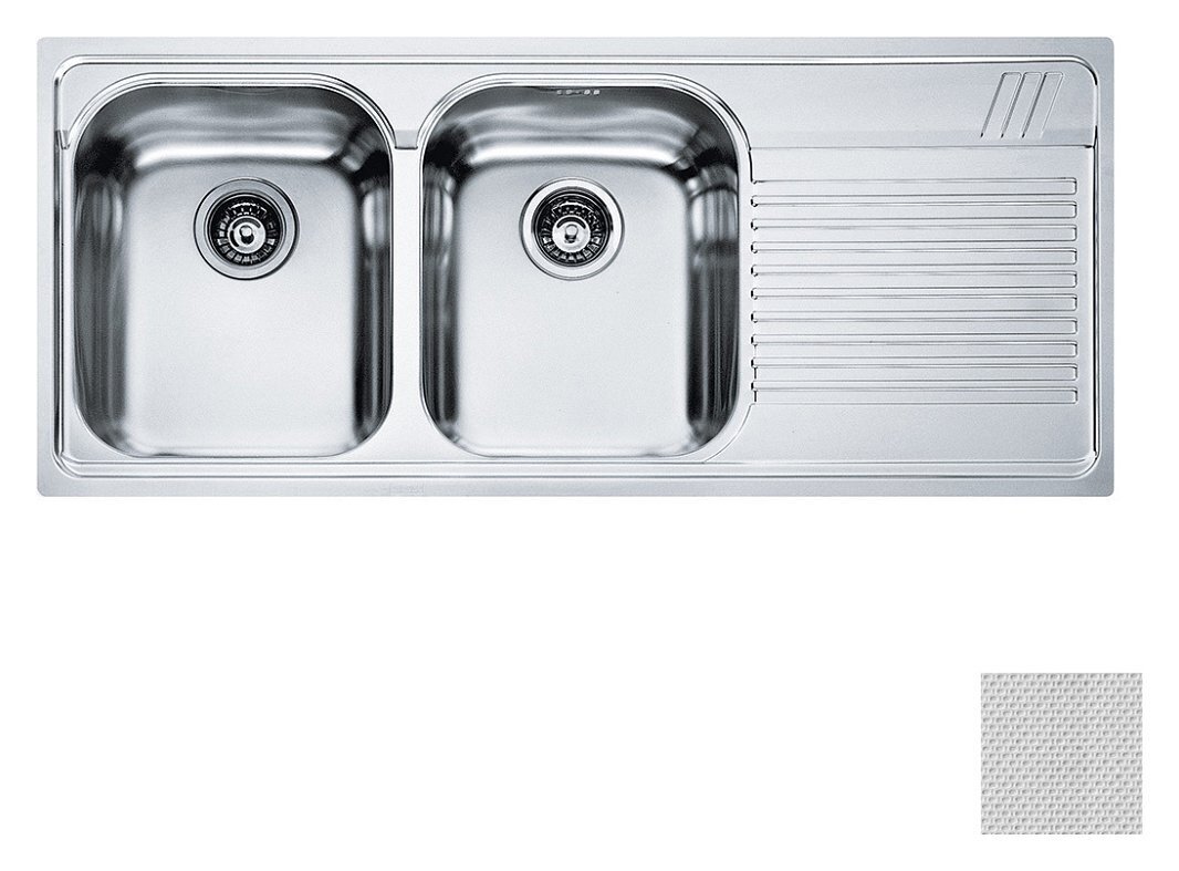 Franke AML 621 Armonia Lavello 2 vasche incasso 116 x 50 con gocciolatoio destro - dekor - 101.0022.387