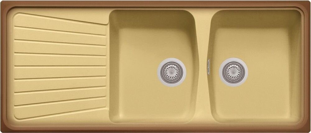 Plados Telma SP1162 UQ 66 - ULTRAQUARTZ Spazio Lavello 2 vasche + gocciolatoio reversibile cm. 116 x 50 - terra di francia