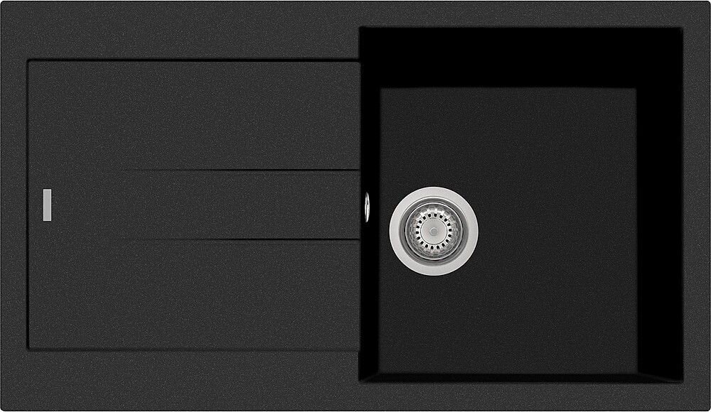Plados Telma AM8610 UM 44 - ULTRAMETAL Elegance Lavello 1 vasca + gocciolatoio reversibile cm. 86x50 - nero