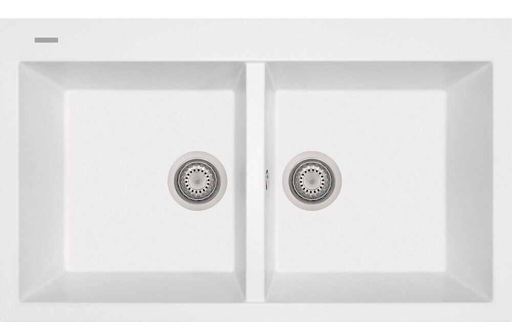 Plados Telma AM8620 UG 58 - MICROULTRAGRANIT Elegance Lavello 2 vasche 86 x 51 cm - bianco latte