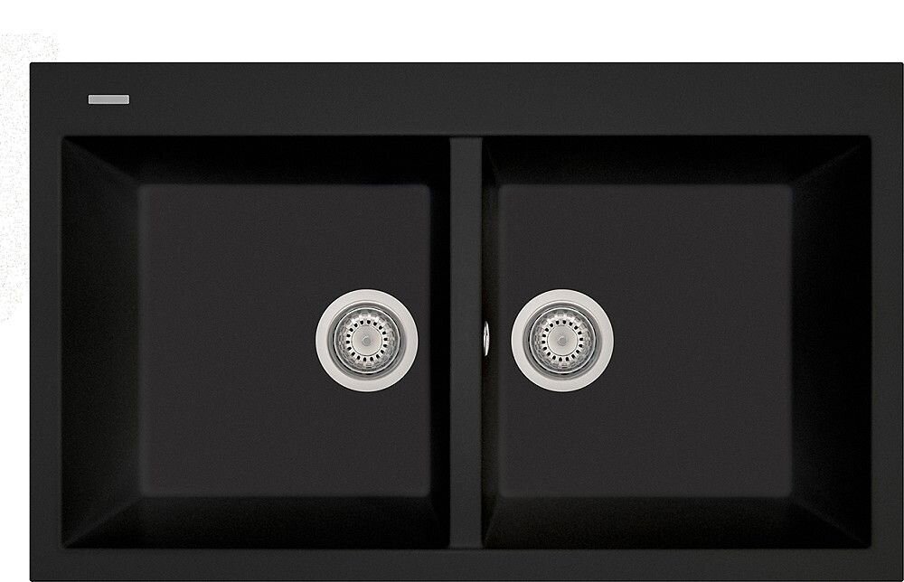 Plados Telma AM8620 UG 70 - MICROULTRAGRANIT Elegance Lavello 2 vasche 86x51 cm - nero matt