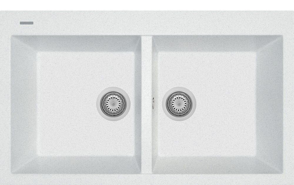 Plados Telma AM8620 UG 90 - MICROULTRAGRANIT Elegance Lavello 2 vasche cm. 86x51 - bianco opale