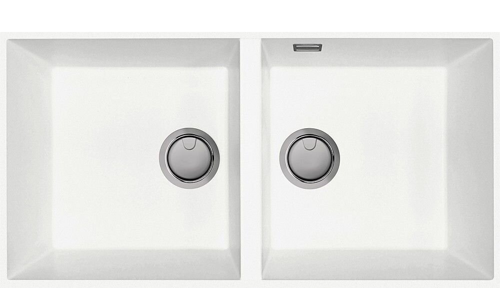 Plados Telma AM8620 NS N1 - NANOSTONE Elegance Lavello 2 vasche cm. 86x51 - pure white