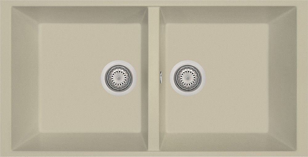 Plados Telma AM8620ST UG 55 - MICROULTRAGRANIT Elegance Lavello 2 vasche cm. 86x43.5 - sahara