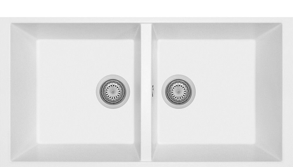 Plados Telma AM8620ST UG 58 - MICROULTRAGRANIT Elegance Lavello 2 vasche 86 x 44 cm - bianco latte