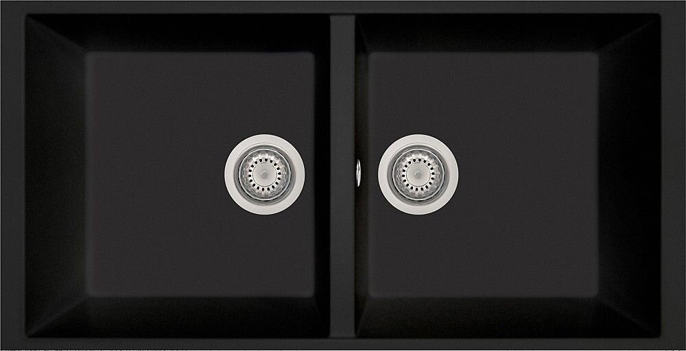 Plados Telma AM8620ST UM 44 - ULTRAMETAL Elegance Lavello 2 vasche cm. 86x43.5 - nero