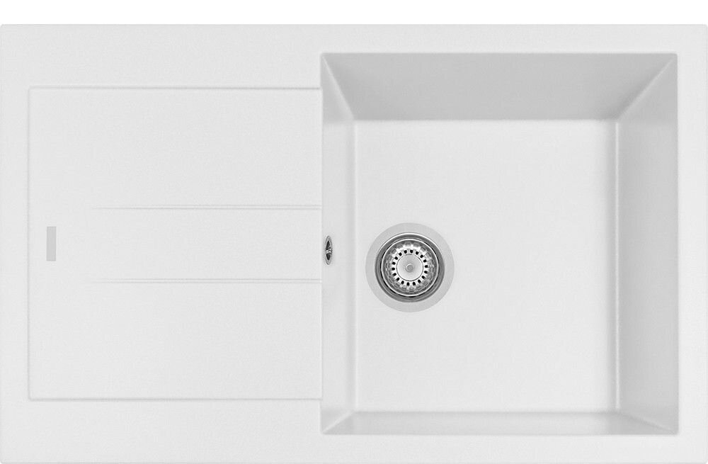 Plados Telma AM7810 UG 58 - MICROULTRAGRANIT Elegance Lavello 1 vasca + gocciolatoio reversibile cm. 78x50 - bianco latte