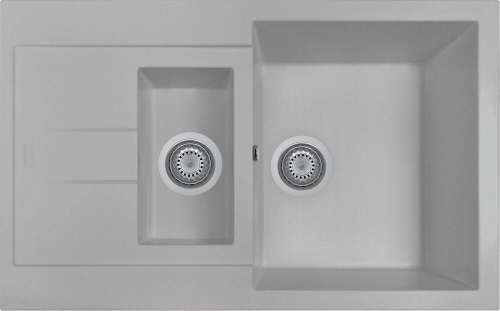 Plados Telma AM7815 UM 41 - ULTRAMETAL Elegance Lavello 1 vasca e mezza + gocciolatoio reversibile cm. 78x50 - alluminio