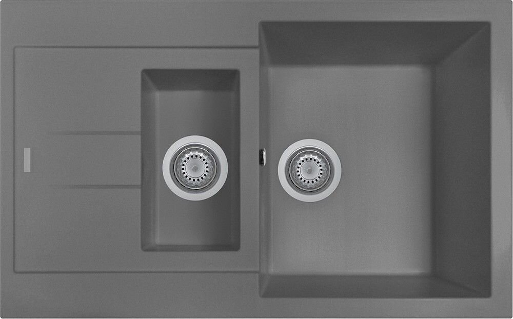 Plados Telma AM7815 UM 42 - ULTRAMETAL Elegance Lavello 1 vasca e mezza + gocciolatoio reversibile 78 x 50 cm - titanio