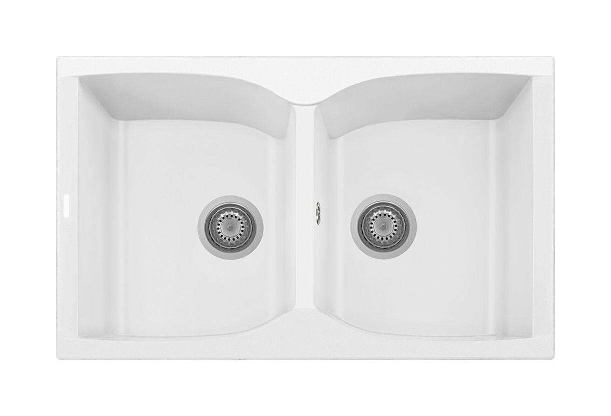 Plados Telma NK07920 UG 58 - MICROULTRAGRANIT Corax Lavello 2 vasche 79 x 50 cm - bianco latte
