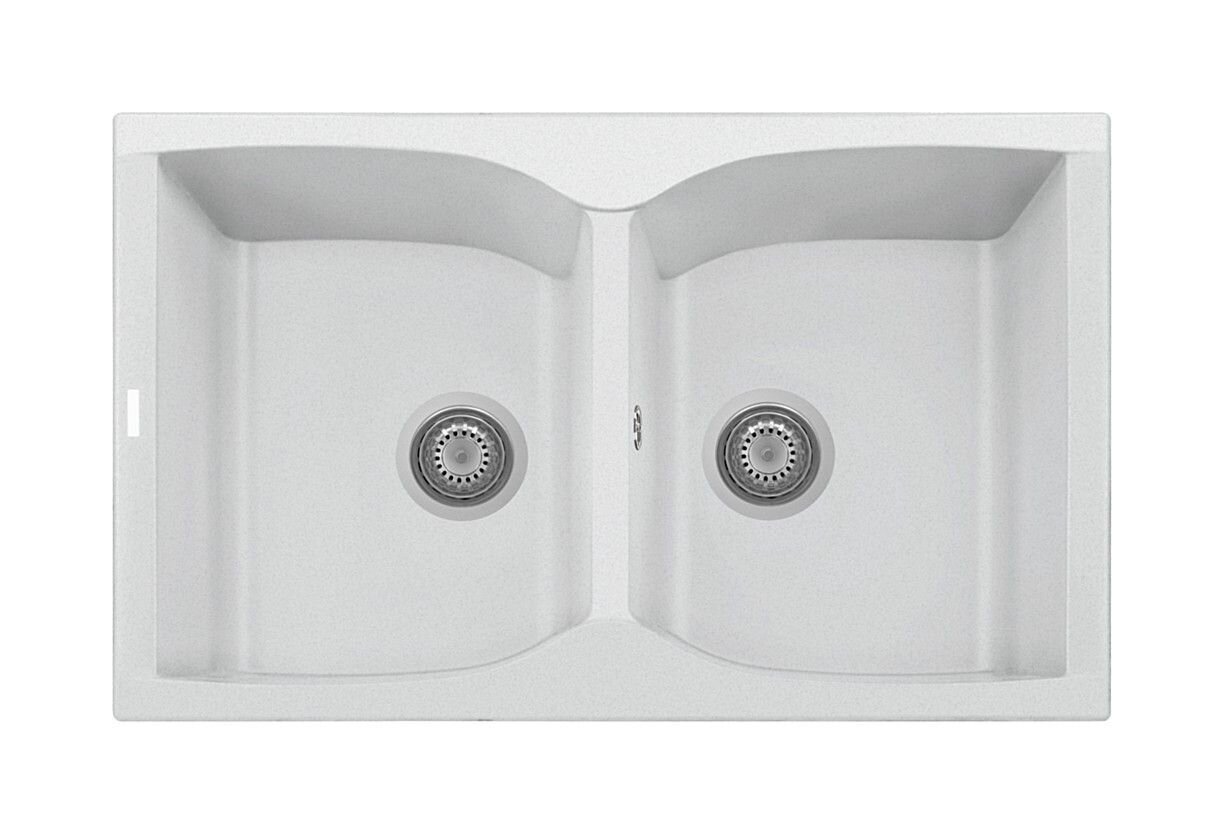Plados Telma NK07920 UG 90 - MICROULTRAGRANIT Corax Lavello 2 vasche cm. 79x50 - bianco opale