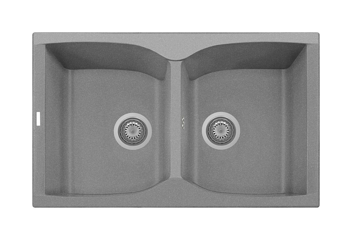 Plados Telma NK07920 UM 42 - ULTRAMETAL Corax Lavello 2 vasche 79 x 50 cm - titanio