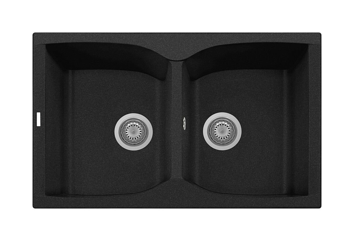 Plados Telma NK07920 UM 44 - ULTRAMETAL Corax Lavello 2 vasche cm. 79x50 - nero