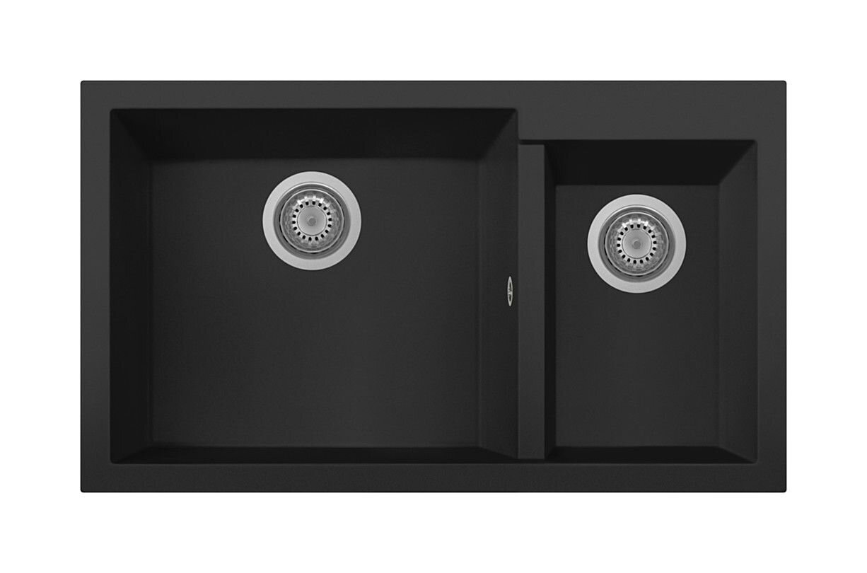 Plados Telma ON8620 UG 70 - MICROULTRAGRANIT One Lavello 1 vasca e mezza 86 x 50 cm - nero matt