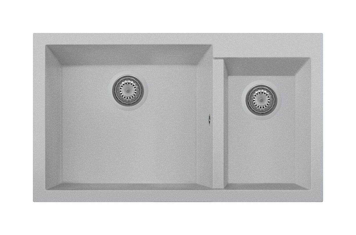 Plados Telma ON8620 NS N4 - NANOSTONE One Lavello 1 vasca e mezza cm. 86x50 - urban grey