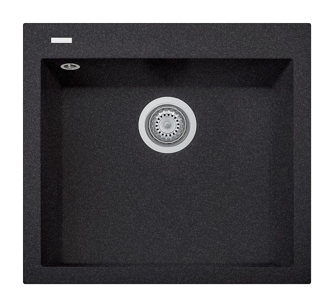 Plados Telma ON5610 UG 95 - MICROULTRAGRANIT One Lavello 1 vasca 56 x 50 cm - nero ebony