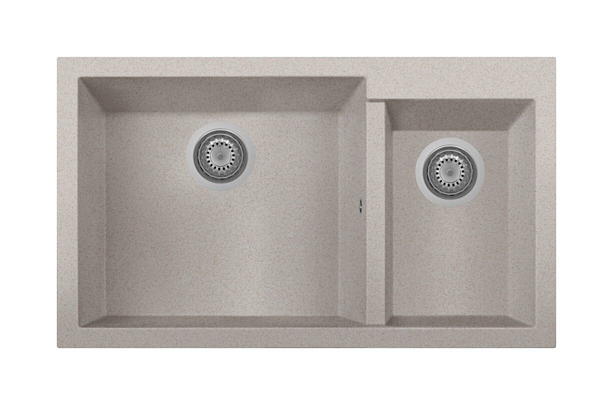 Plados Telma ON8620ST UG 94 - MICROULTRAGRANIT One Lavello 1 vasca e mezza cm. 86x50 - avena