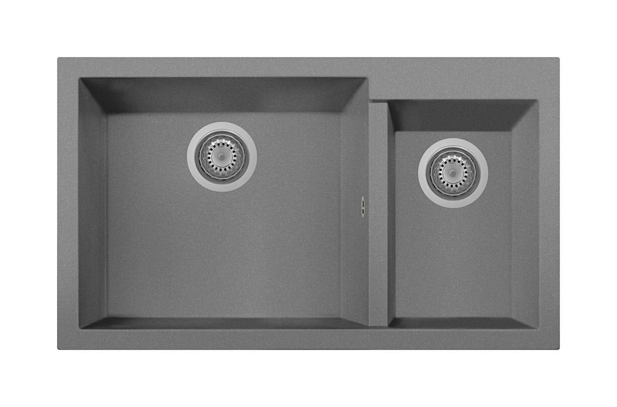 Plados Telma ON8620ST UM 42 - ULTRAMETAL One Lavello 1 vasca e mezza 86 x 50 cm - titanio