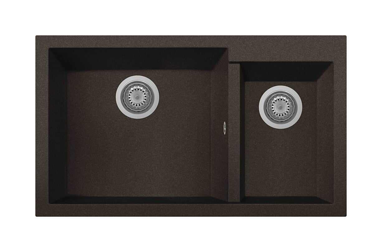 Plados Telma ON8620ST UM 64 - ULTRAMETAL One Lavello 1 vasca e mezza cm. 86x50 - marrone