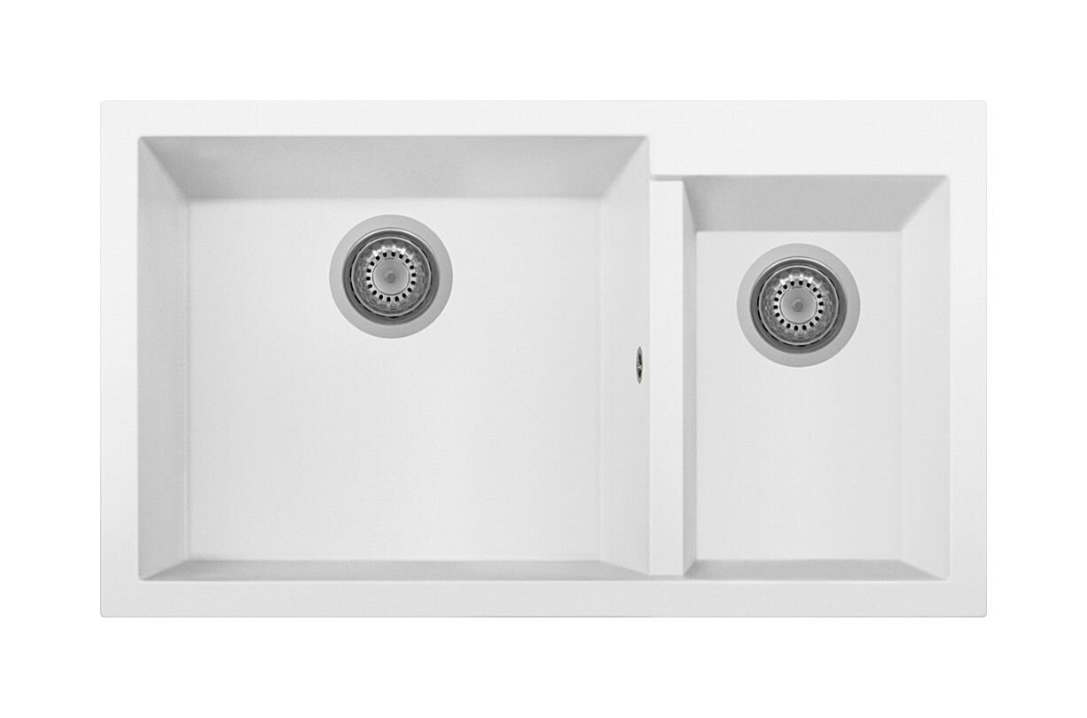 Plados Telma ON8620ST NS N1 - NANOSTONE One Lavello 1 vasca e mezza cm. 86x50 - pure white