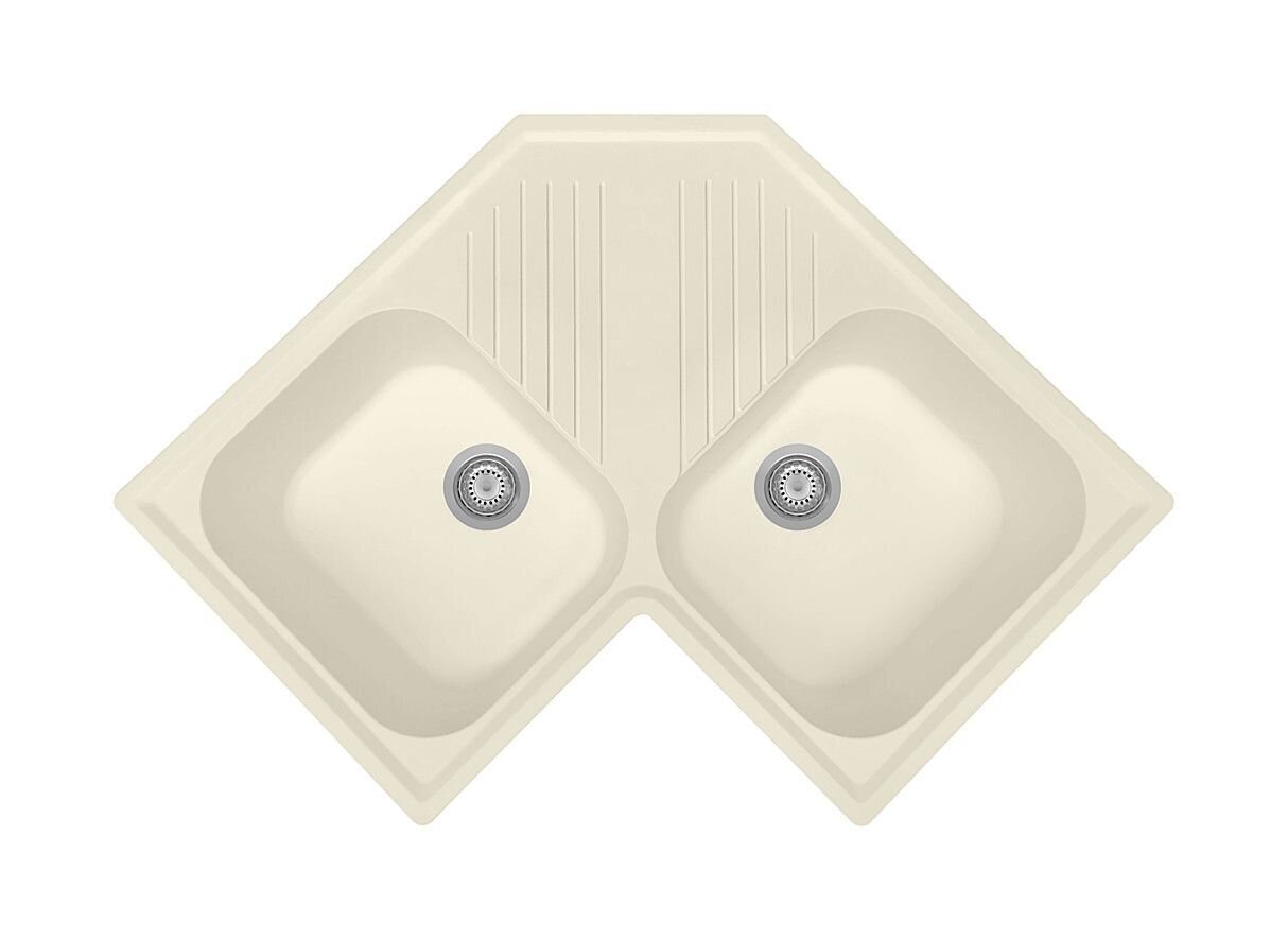 Plados Telma FTA8320 UG 56 - MICROULTRAGRANIT Atlantic Lavello ad angolo 2 vasche + gocciolatoio cm. 83x50 - jasmine