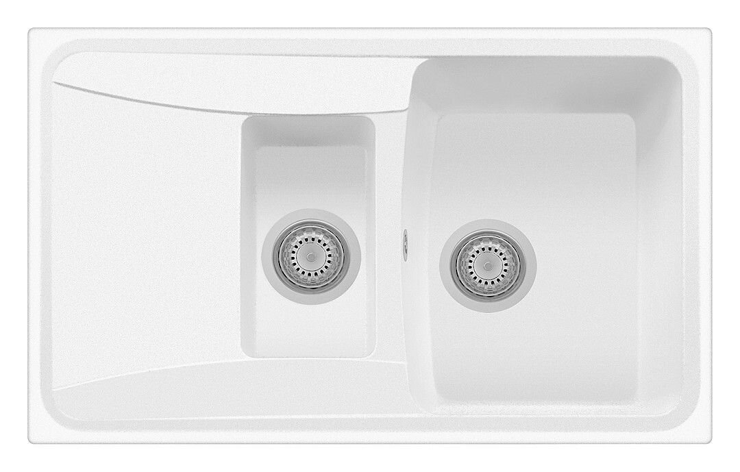 Plados Telma HR0791 UG 98 - MICROULTRAGRANIT Roxana Lavello 1 vasca e mezza + gocciolatoio reversibile cm. 79x50 - bianco