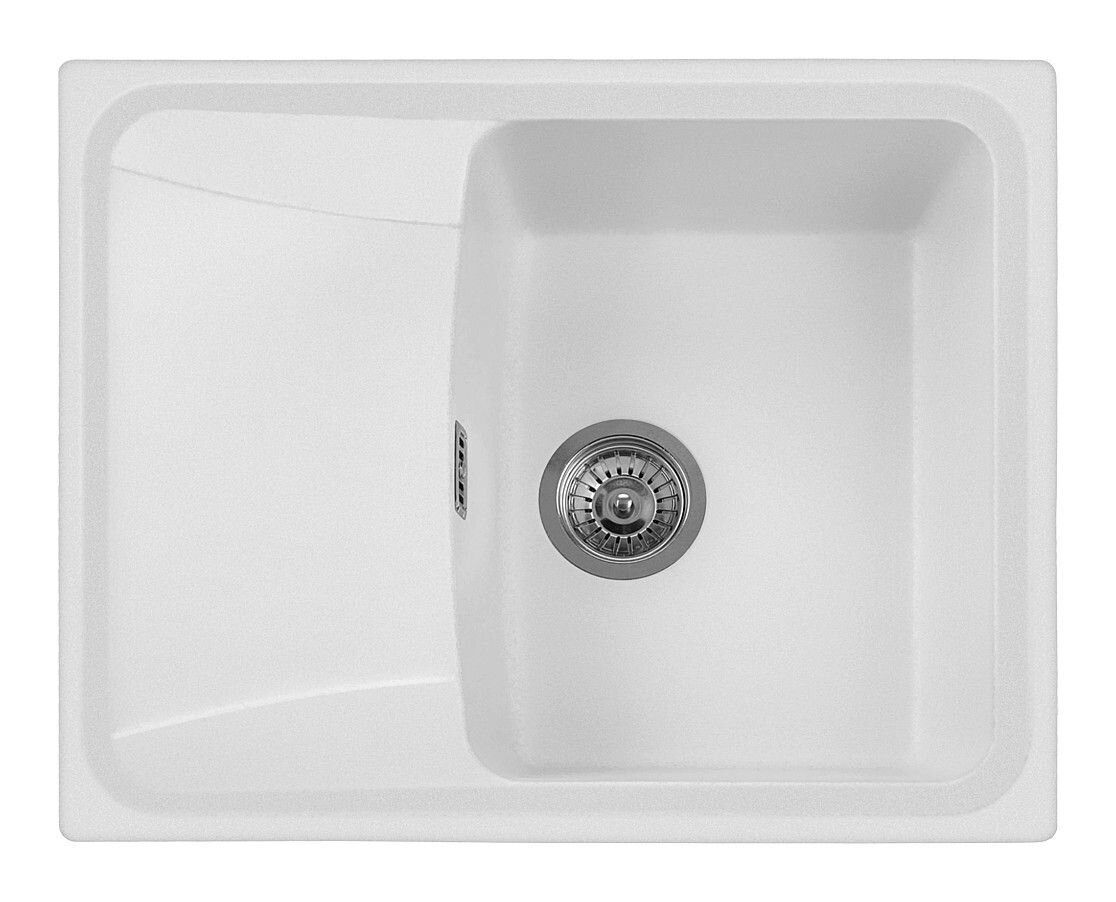 Plados Telma HR6150 UG 98 - MICROULTRAGRANIT Roxana Lavello 1 vasca + gocciolatoio reversibile cm. 62x50 - bianco