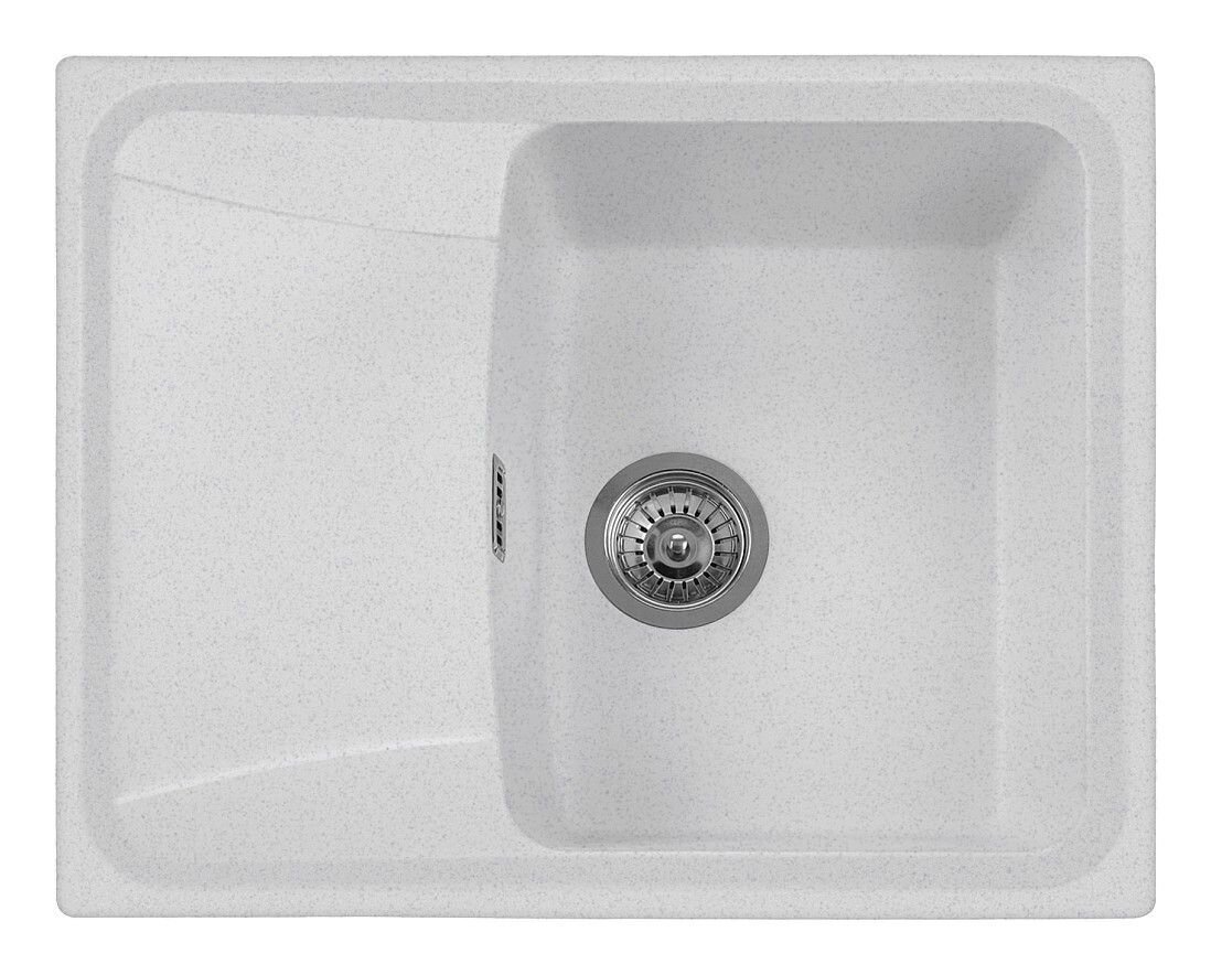 Plados Telma HR6150 UG 90 - MICROULTRAGRANIT Roxana Lavello 1 vasca + gocciolatoio reversibile cm. 62x50 - bianco opale
