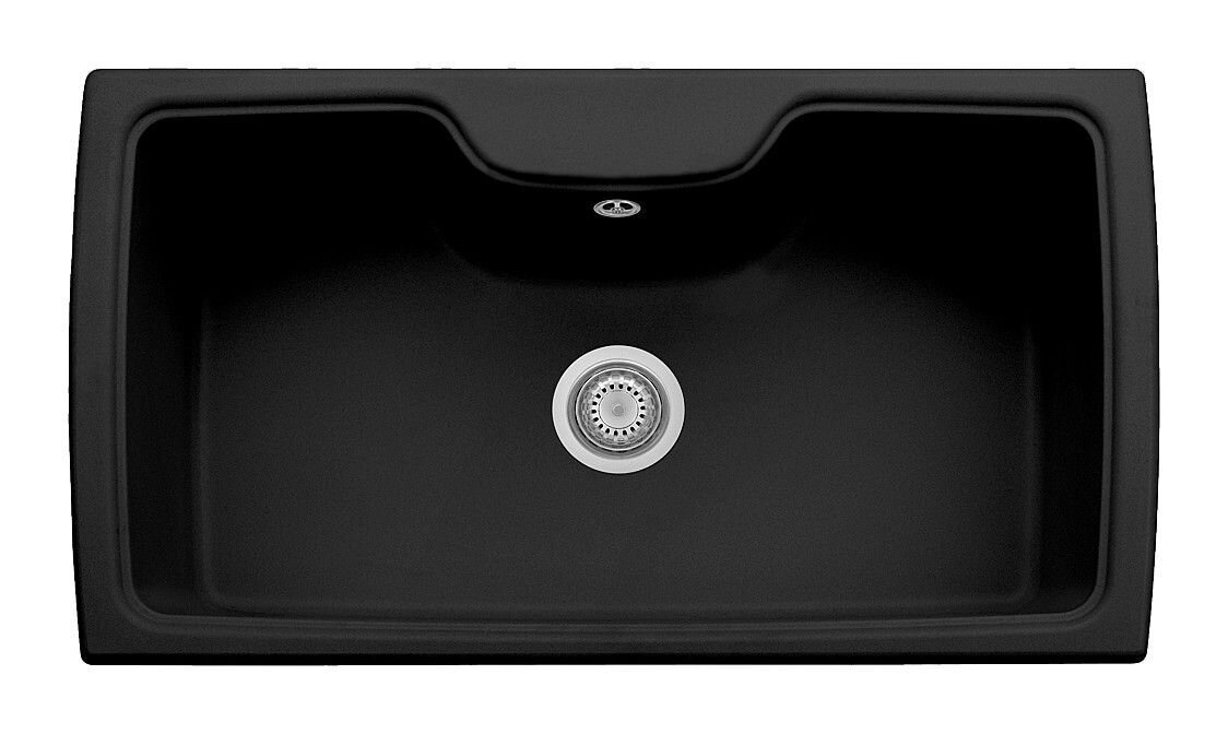 Plados Telma HR0860 UG 70 - MICROULTRAGRANIT Harmony Lavello 1 vasca 88 x 50 cm - nero matt