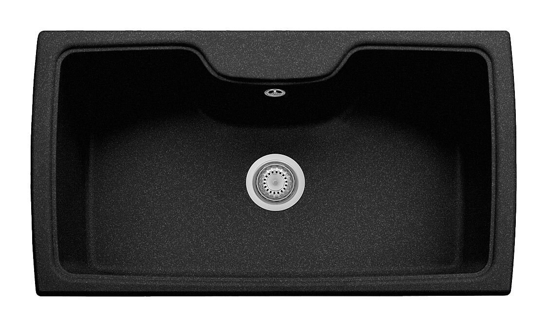 Plados Telma HR0860 UG 95 - MICROULTRAGRANIT Harmony Lavello 1 vasca 88 x 50 cm - nero ebony