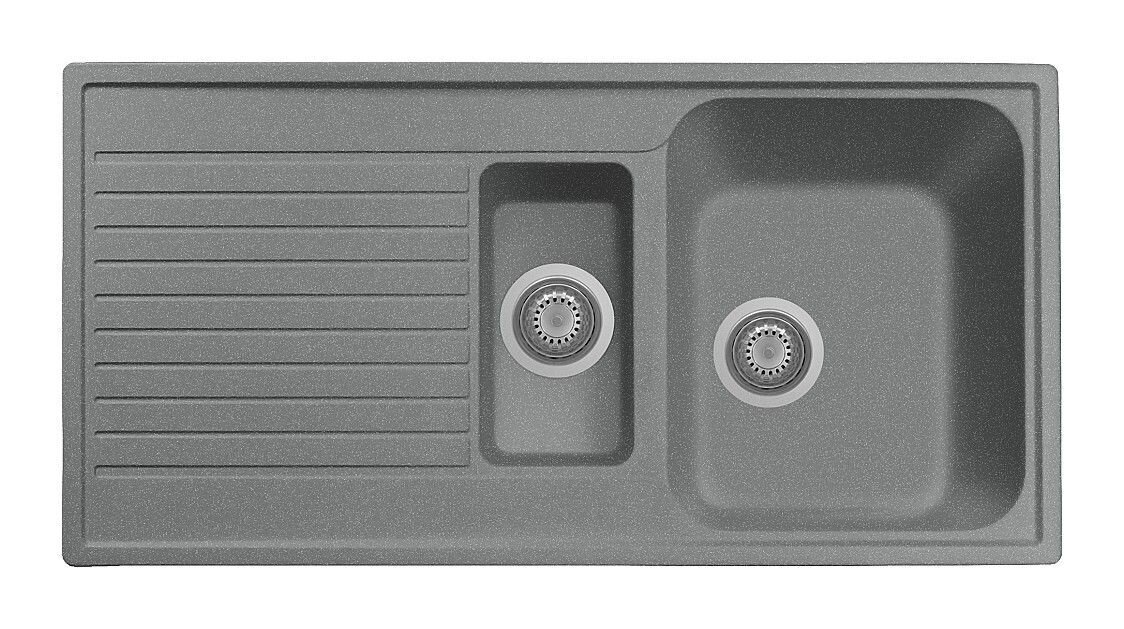 Plados Telma PL0991 UM 42 - ULTRAMETAL Atlantic Lavello 1 vasca e mezza + gocciolatoio reversibile 99 x 50 cm - titanio