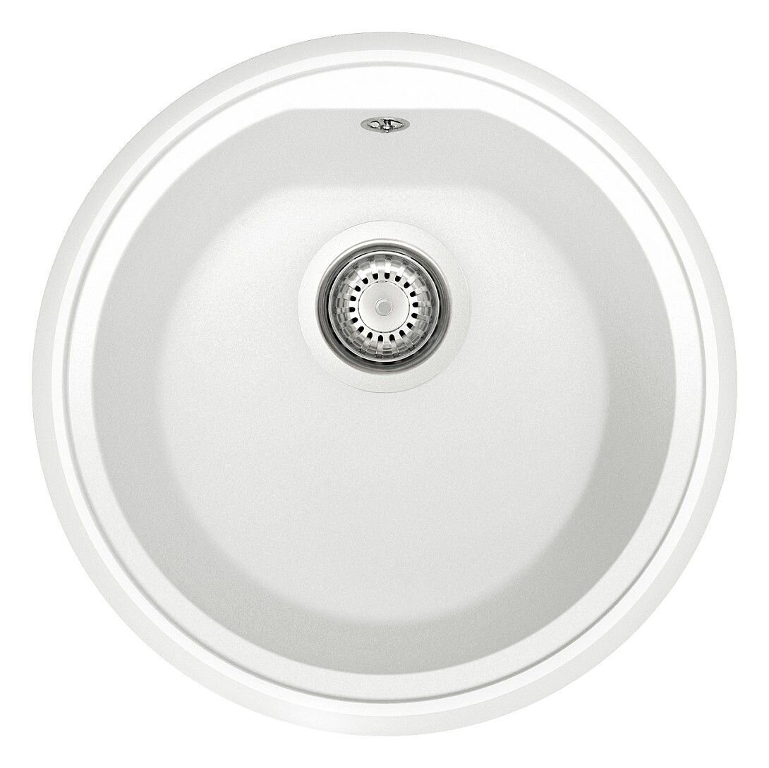 Plados Telma PL4351 UG 58 - MICROULTRAGRANIT Atlantic Lavello tondo 1 vasca 44 cm - bianco latte