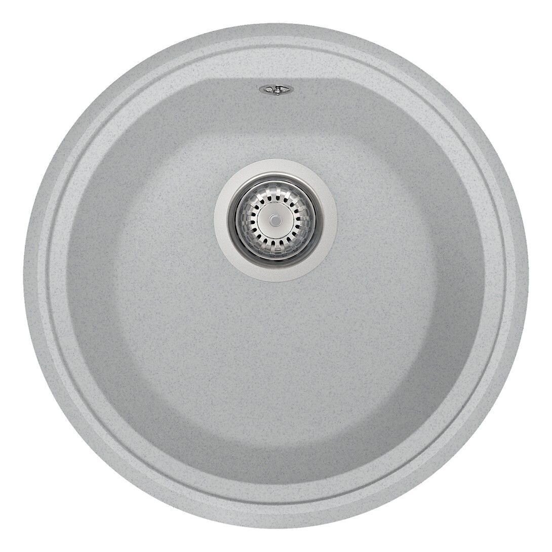 Plados Telma PL4351 UG 90 - MICROULTRAGRANIT Atlantic Lavello tondo 1 vasca cm. 44 - bianco opale