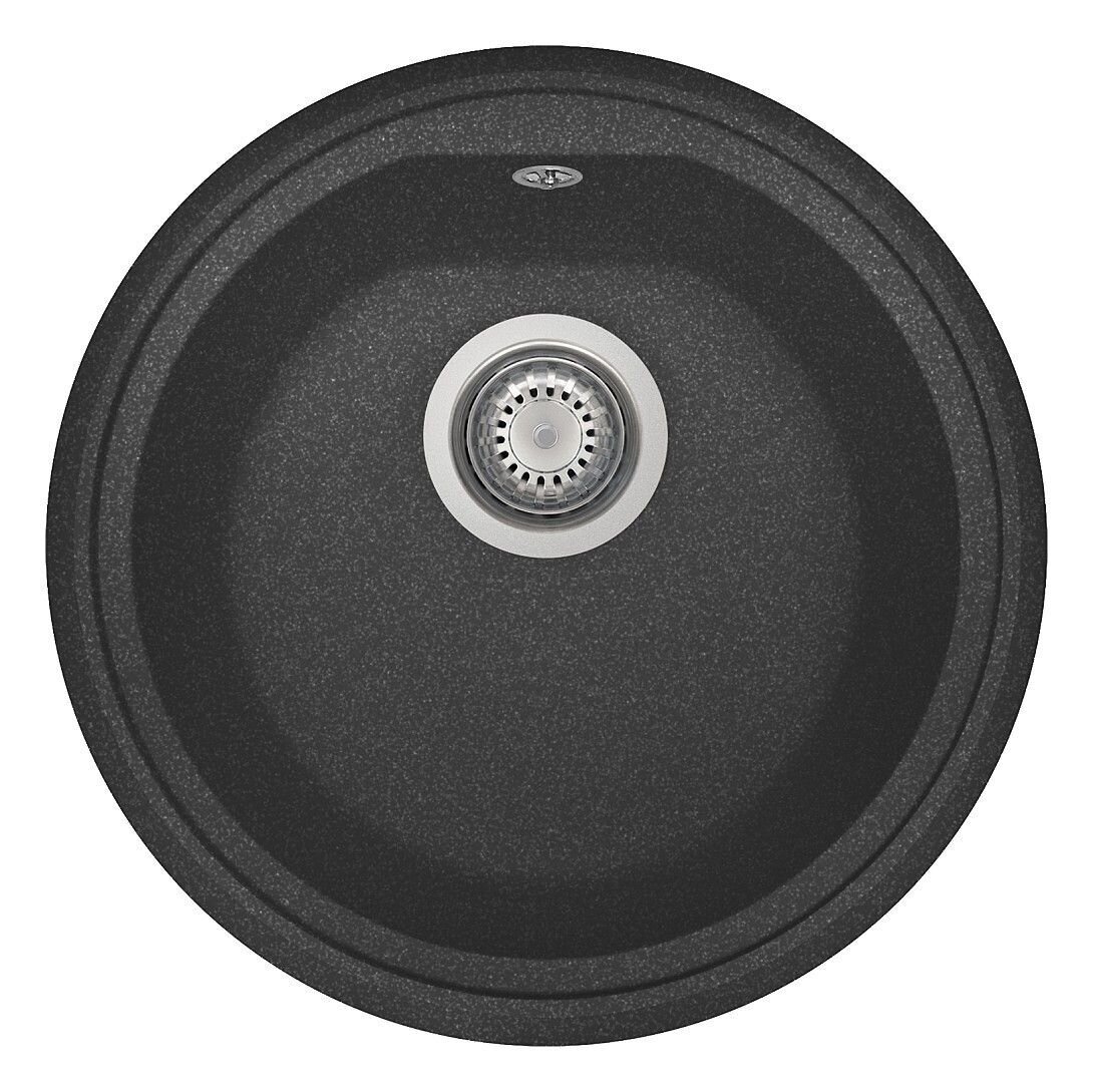 Plados Telma PL4351 UG 95 - MICROULTRAGRANIT Atlantic Lavello tondo 1 vasca 44 cm - nero ebony