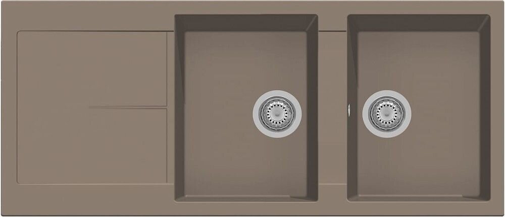 Plados Telma NF11620 UG 72 - MICROULTRAGRANIT Infinity Lavello 2 vasche + gocciolatoio reversibile cm. 116 x 50 - tartufo