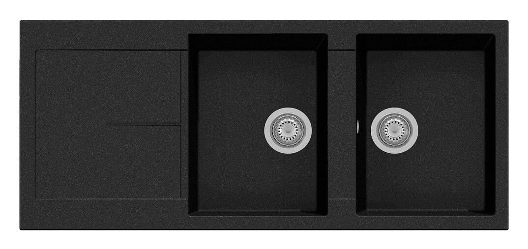 Plados Telma NF11620 UM 44 - ULTRAMETAL Infinity Lavello 2 vasche + gocciolatoio reversibile cm. 116 x 50 - nero