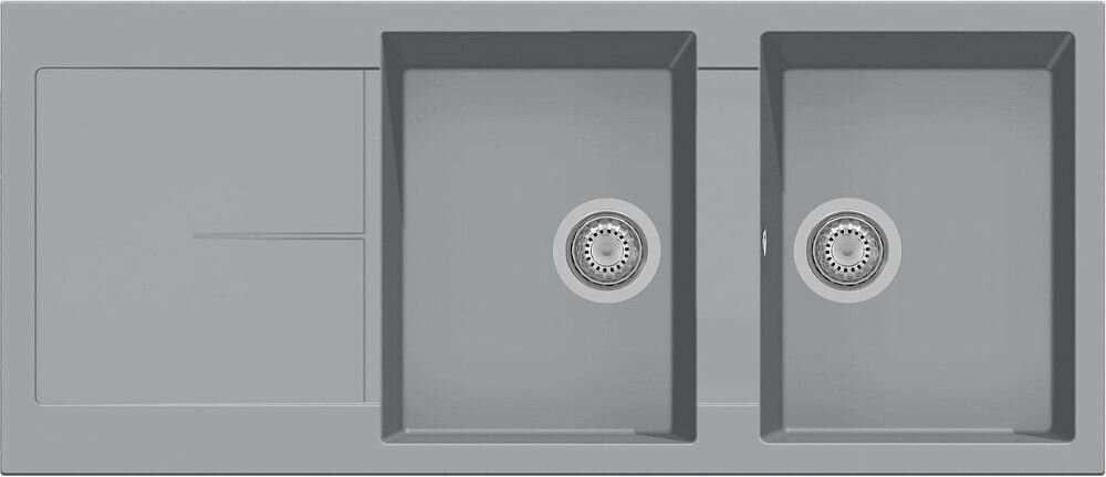 Plados Telma NF11620 NS N4 - NANOSTONE Infinity Lavello 2 vasche + gocciolatoio reversibile cm. 116 x 50 - urban grey