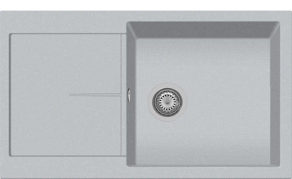 Plados Telma NF8610 UM 41 - ULTRAMETAL Infinity Lavello 1 vasca + gocciolatoio reversibile cm. 86 x 50 - alluminio