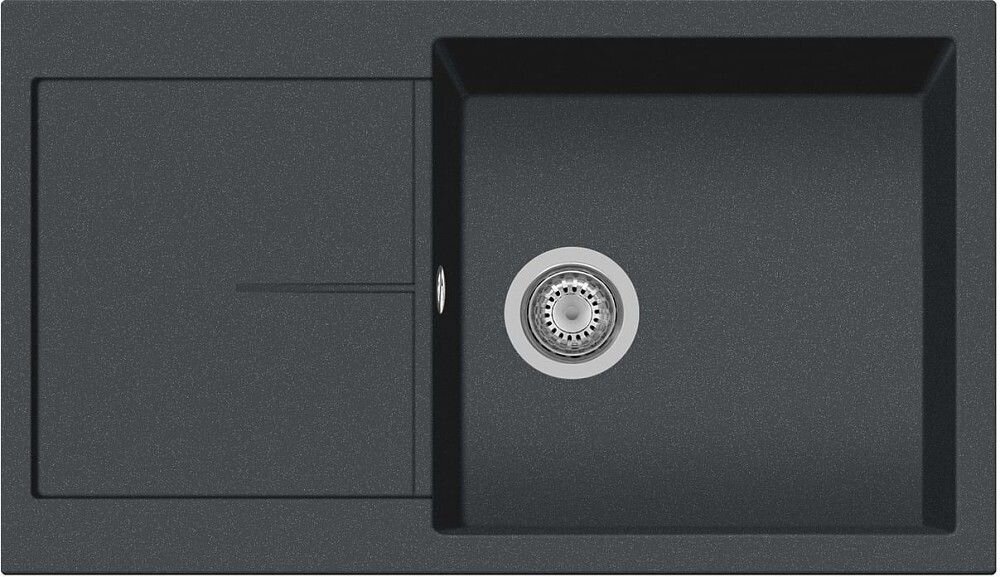 Plados Telma NF8610 UM 14 - ULTRAMETAL Infinity Lavello 1 vasca + gocciolatoio reversibile cm. 86 x 50 - concrete