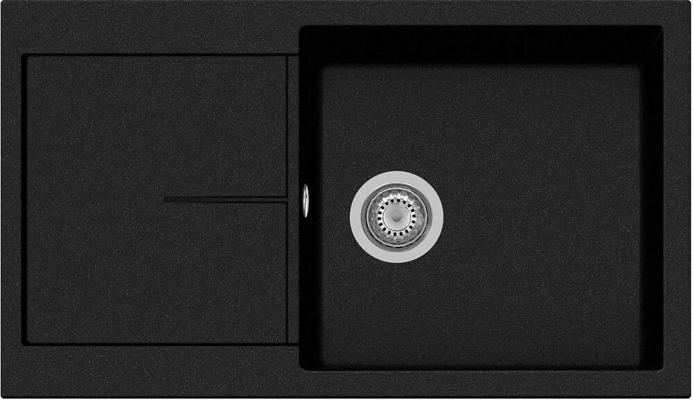 Plados Telma NF8610 UM 44 - ULTRAMETAL Infinity Lavello 1 vasca + gocciolatoio reversibile cm. 86 x 50 - nero