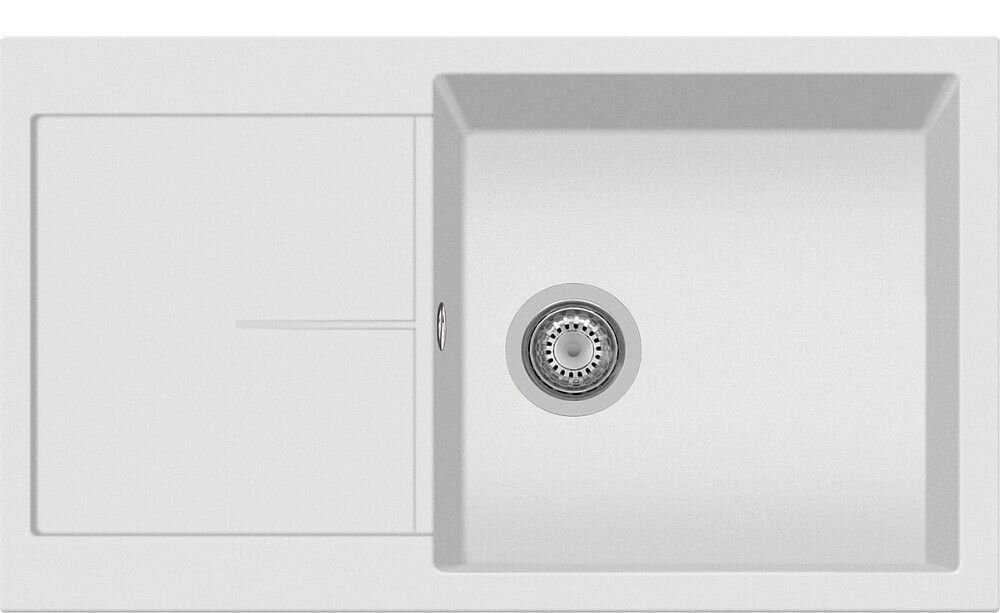 Plados Telma NF8610 NS N1 - NANOSTONE Infinity Lavello 1 vasca + gocciolatoio reversibile cm. 86 x 50 - pure white