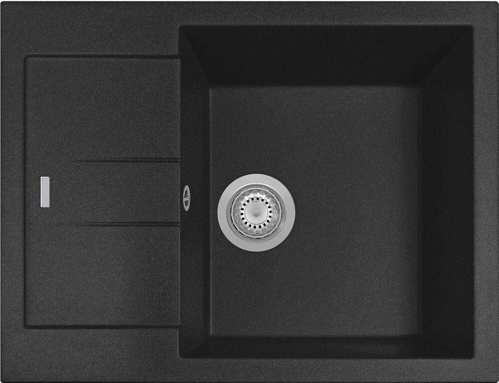 Plados Telma AM6510 UM 44 - ULTRAMETAL Elegance Lavello 1 vasca + gocciolatoio reversibile cm. 65 x 50 - nero