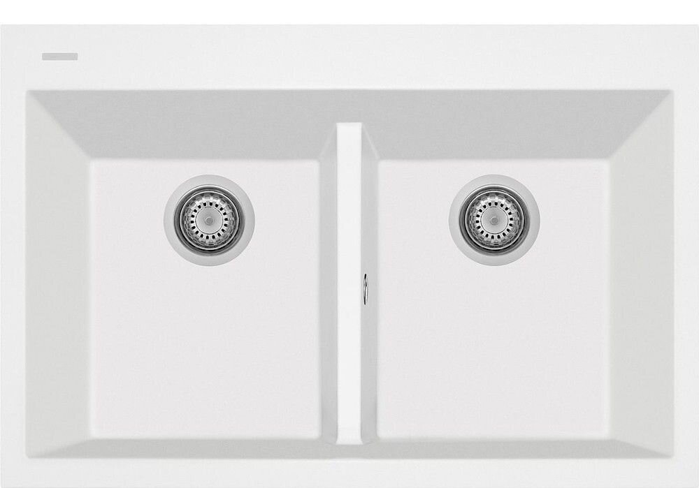 Plados Telma ON8420 UG 58 - MICROULTRAGRANIT One Lavello 2 vasche 84 x 56 cm - bianco latte