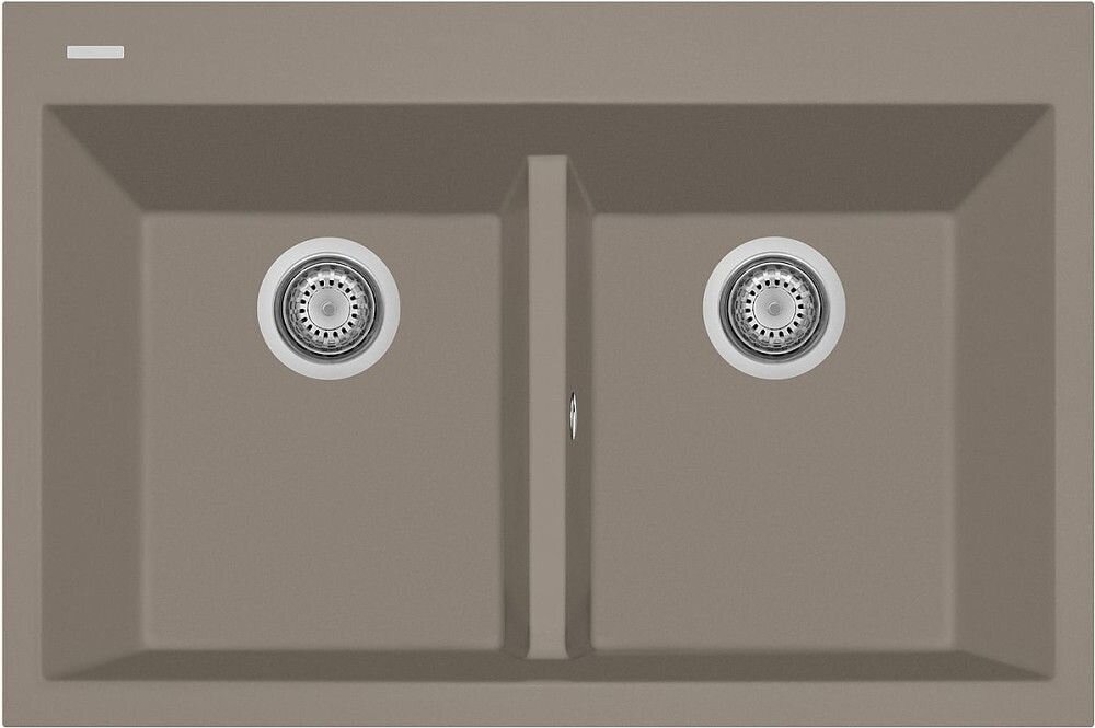 Plados Telma ON8420 UG 72 - MICROULTRAGRANIT One Lavello 2 vasche cm. 84 x 56 - tartufo