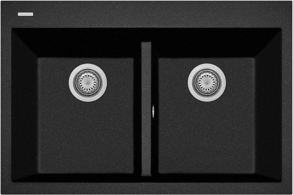 Plados Telma ON8420 UM 44 - ULTRAMETAL One Lavello 2 vasche cm. 84 x 56 - nero