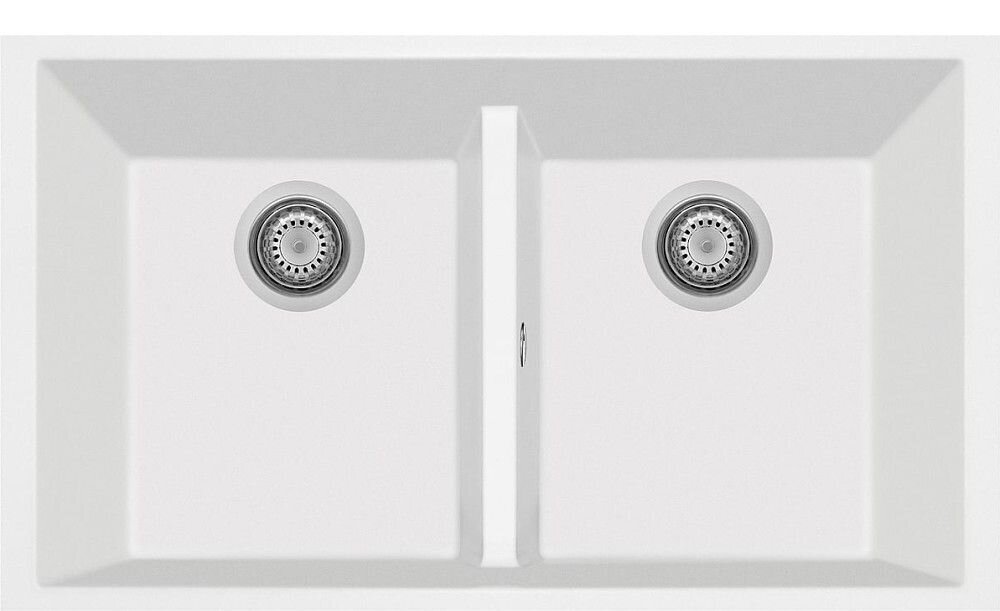 Plados Telma ON8420ST UG 58 - MICROULTRAGRANIT One Lavello 2 vasche 84 x 47 cm - bianco latte