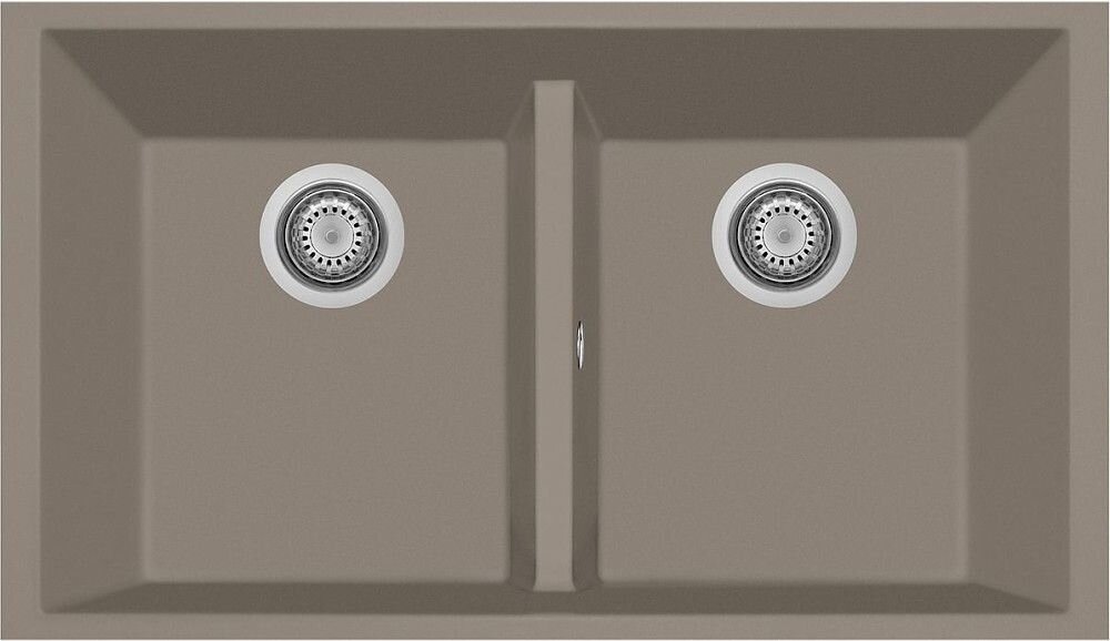 Plados Telma ON8420ST UG 72 - MICROULTRAGRANIT One Lavello 2 vasche cm. 84 x 47 - tartufo